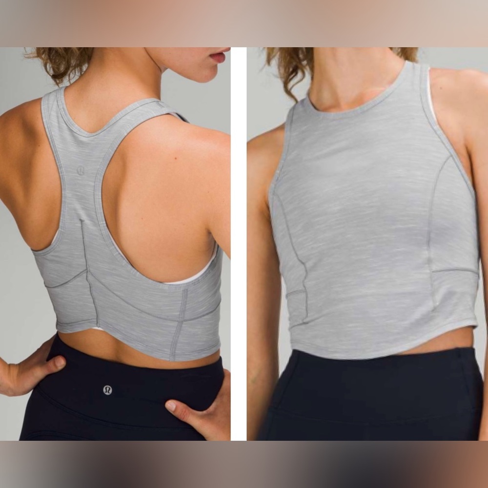 Lululemon Power Thru Crop Tank /Rhino Gray Size 4/6